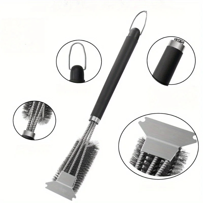 Grill Brush - Bristle Free BBQ Grill Brush - Rust Resistant Stainless Steel Barbecue Cleaner - Great Grilling Accessories