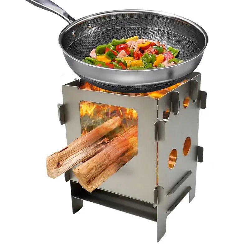 Beach Camp Camping Fire Pit Portable Campfire Grill And Stove Burner Compact Design Camping Stove Heat Resistant Outdoor Camping Grill Easy