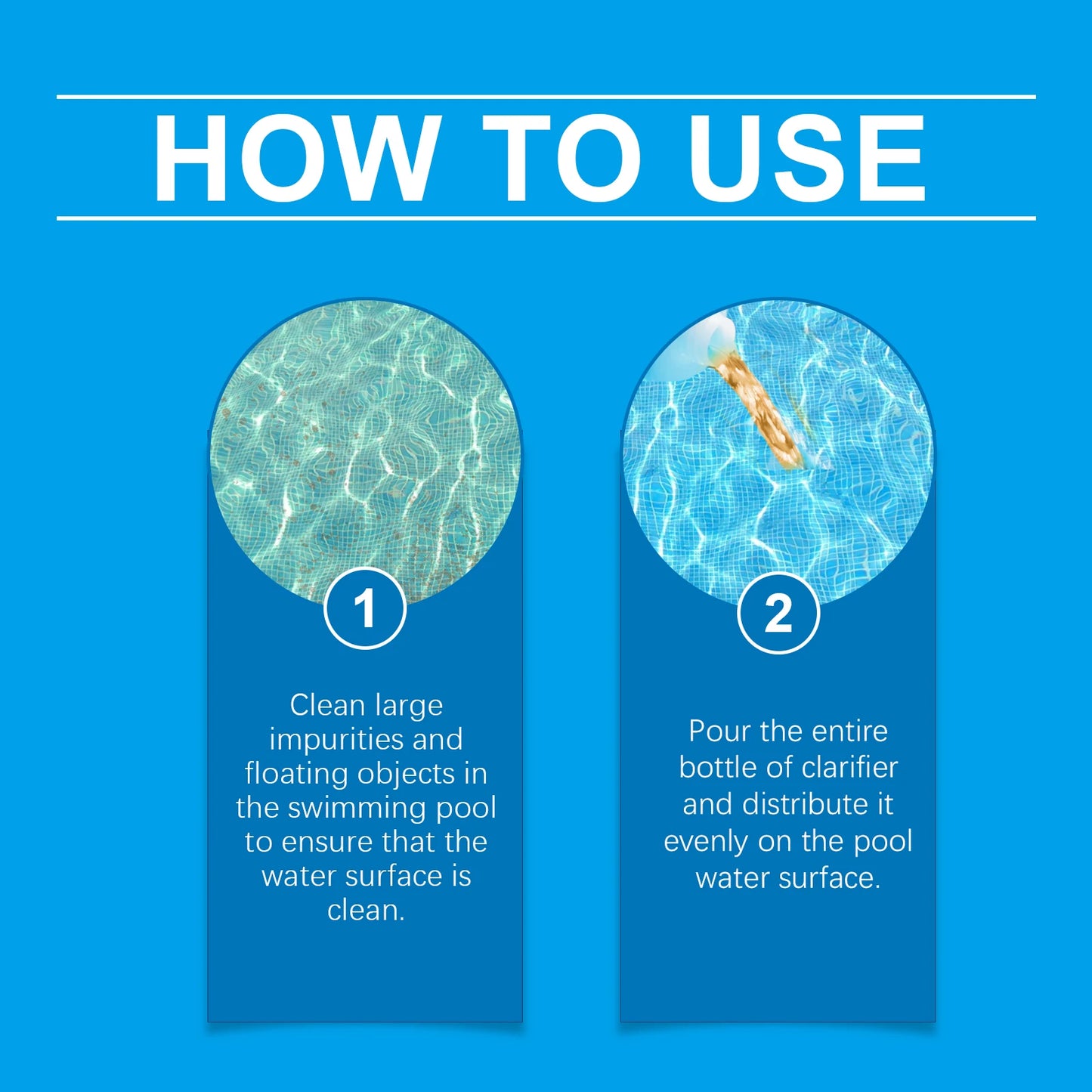 Beach Camp Swimming pool clarifier; used to improve the water quality of public outdoor swimming pools in the home.