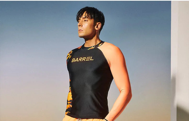 Beach Camp Rash Guard Diving Suit for Men Swimsuit Long Sleeved Sunscreen Quick Drying Rash Guard Surfing Suit Snorkeling Set Bathing Suit