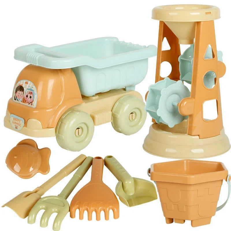 Beach Camp Children's Outdoor Beach Toys Fun Shovel Mold Beach Bucket Set Storage Sand Digging Tool Bucket Gift Children's Sand Toys sand