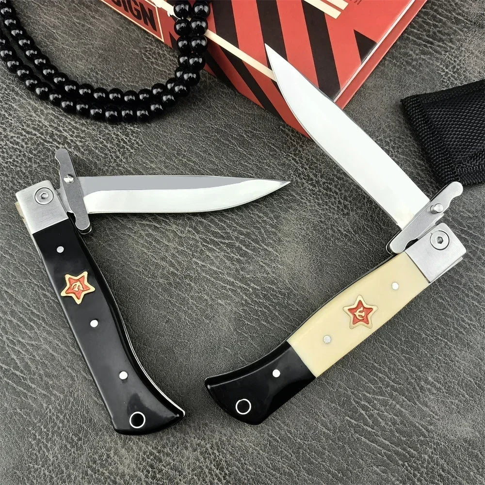 Beach Camp High Quality Folding Knife 440C Blade Wooden Handle Outdoor Hunting Camping Knives Tactical Pocket EDC Tool