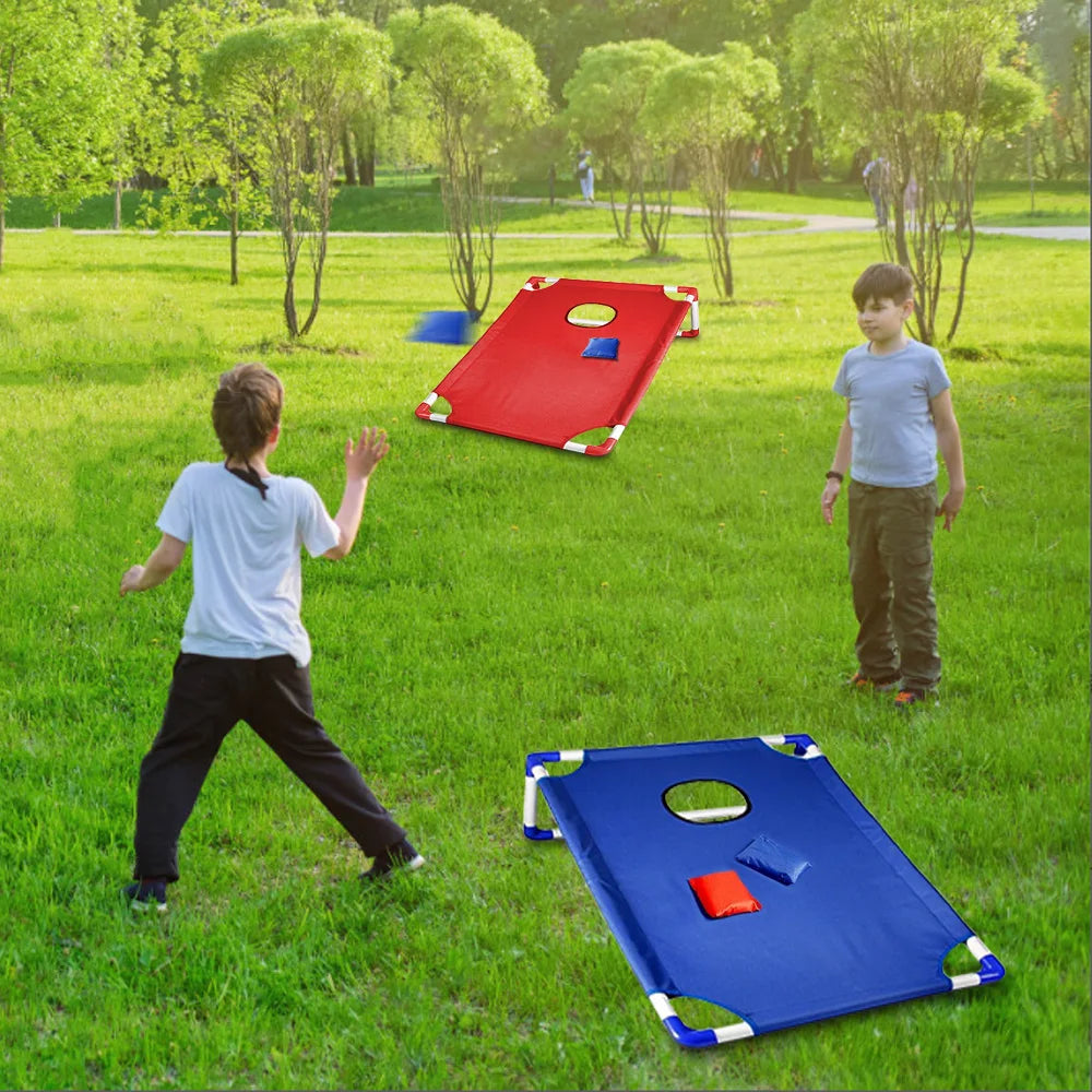 Portable Cornhole Game Set - Includes 1 Game Board & 6 Bean Bags - Ideal for Yard Toss Entertainment