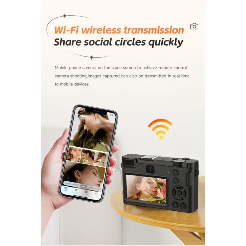 Beach Camp5K Professional Digital Camera WIFI Webcam Wide Angle Digital Zoom 64MP Camcorder Photography 3 Inch Screen Vlog Video Recorder