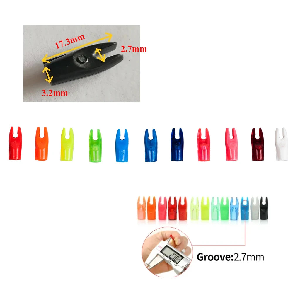 12pcs Archery Arrow Pin Nocks ID3.2/4.2/6.2MM Carbon Arrow Shaft Compound Recurve Bow Hunting Shooting