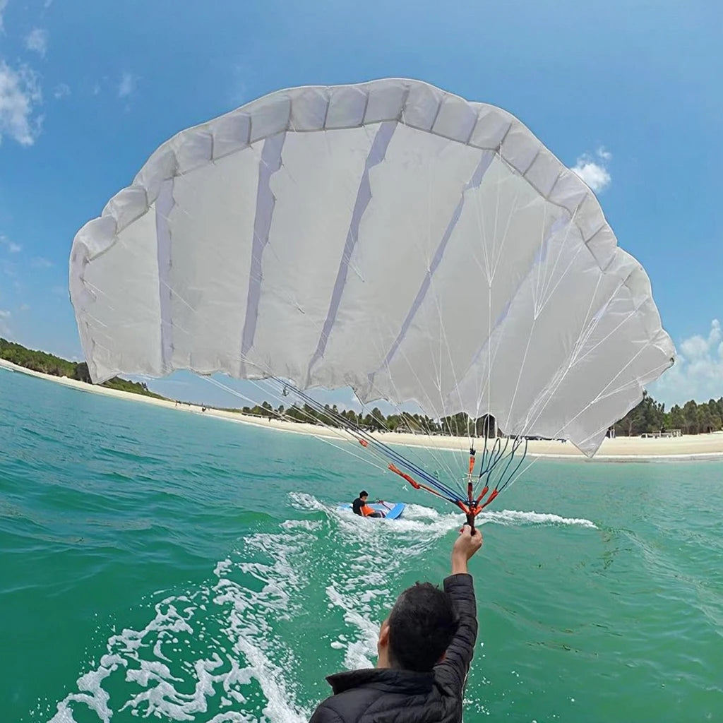 Beach Camp Para- wing 16ft' Kitesurfing Kite for Beginners Surfing & Skateboard Teaching Kite Watersports Kitesurfing Training Kites