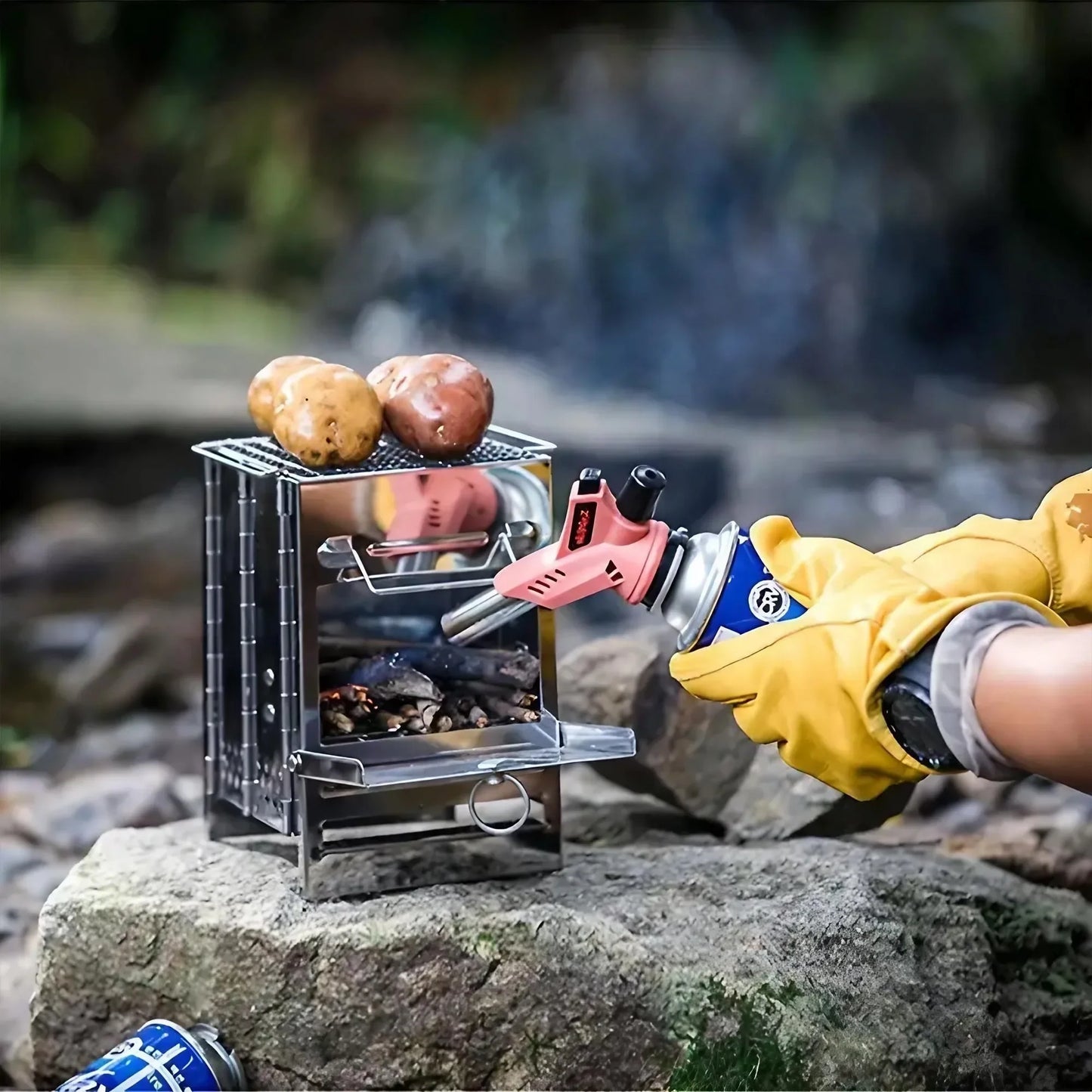 Beach Camp Square Wood Stove Outdoor Grill Mini Grill BBQ Outdoor Grill Camping Picnic Folding Grill
