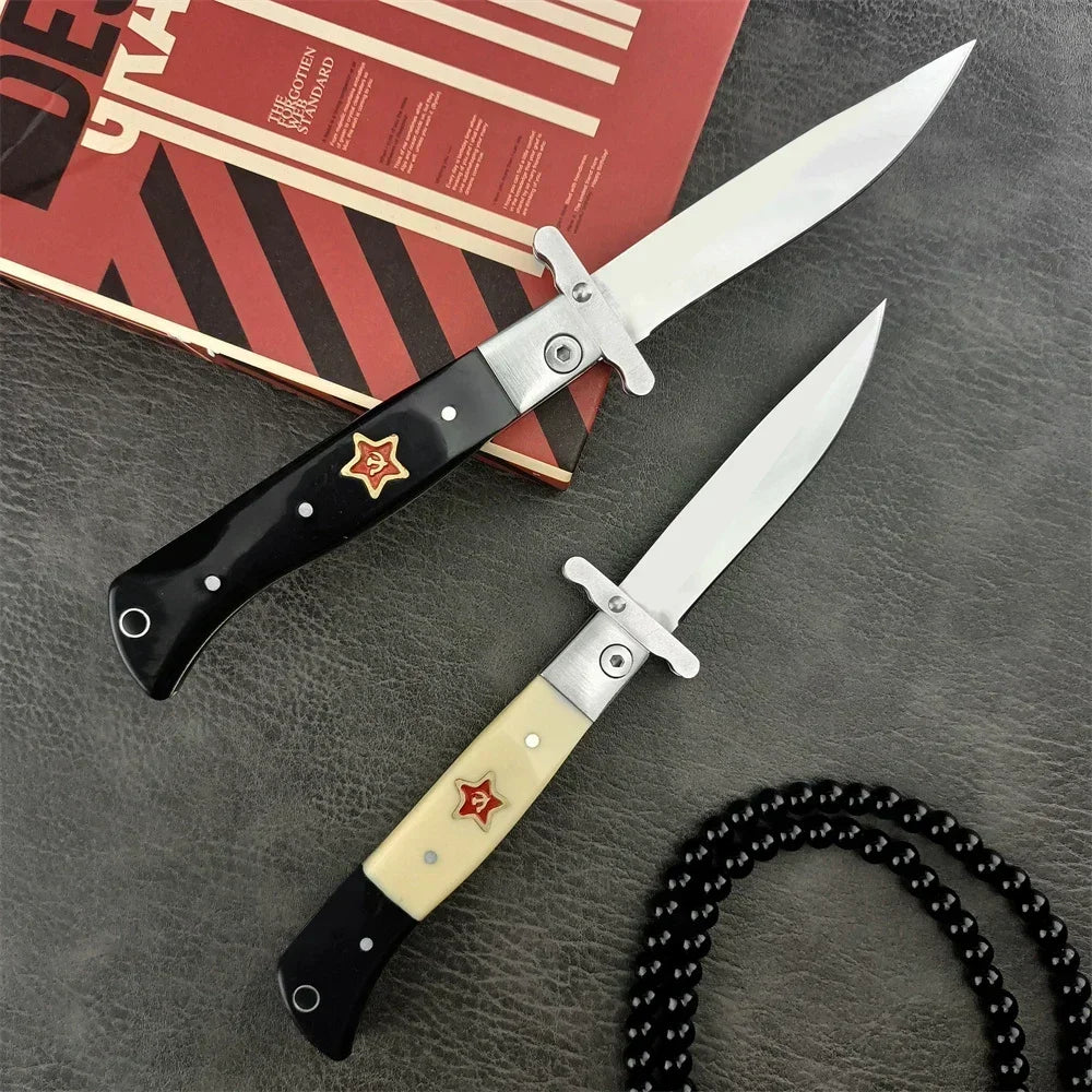 Beach Camp High Quality Folding Knife 440C Blade Wooden Handle Outdoor Hunting Camping Knives Tactical Pocket EDC Tool