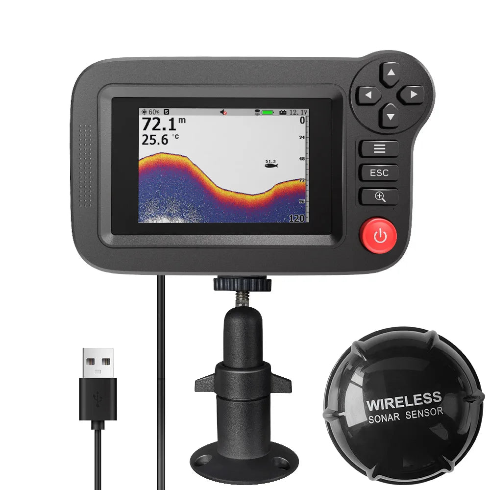 Beach Camp Smart Fish Finder - Portable Fish Finder and Depth Finder For Recreational Fishing From Dock, Shore Or Bank