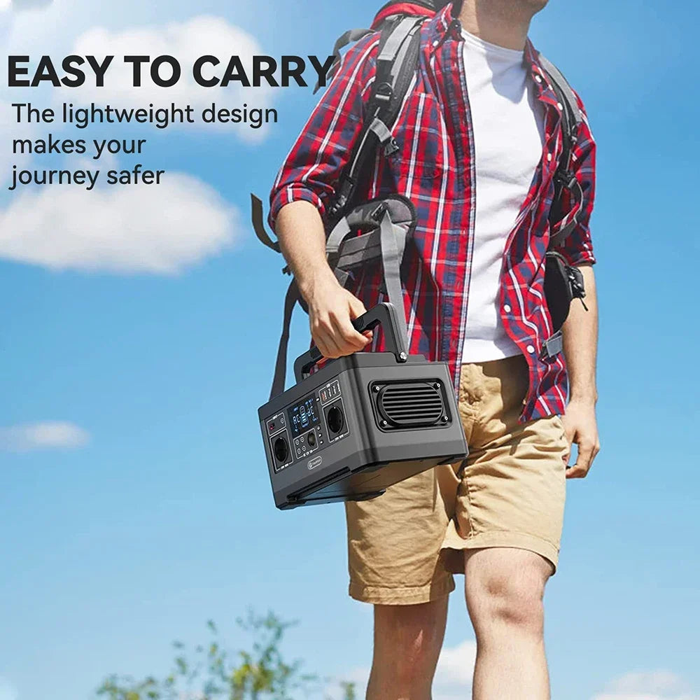 Beach Camp Portable Power Bank Station Equipment 60W-500W Power Bank Generator + Pure Sine Wave AC Output for Outdoor Camping Emergency