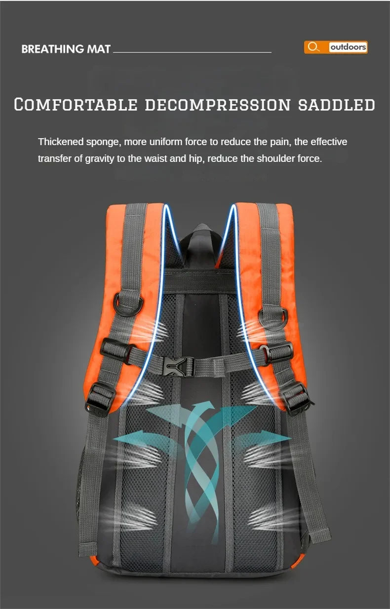 Lightweight Outdoor Hiking Bag Waterproof Hiking Backpack Large Capacity Travel Bag Hiking Cycling Backpack For Men And Women