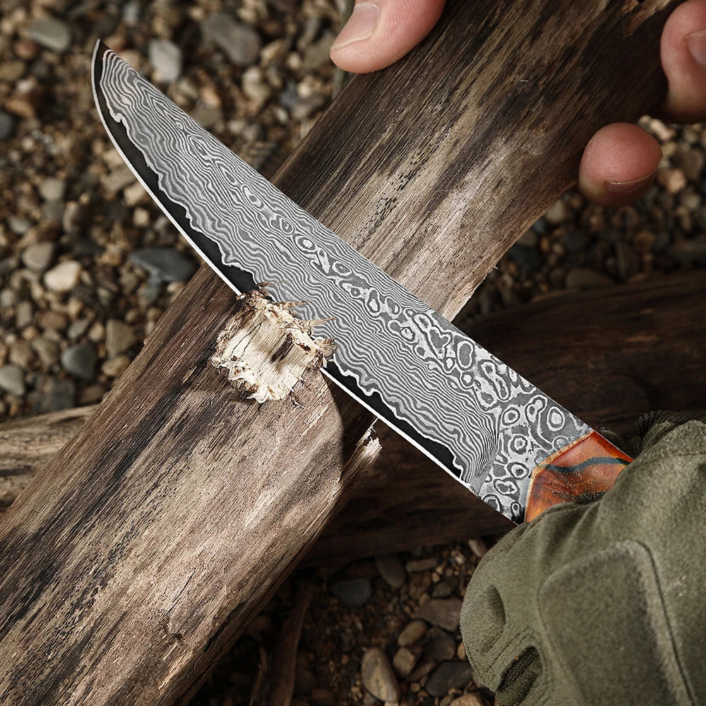 Beach Camp Handmade Damascus Kitchen Utility Knife