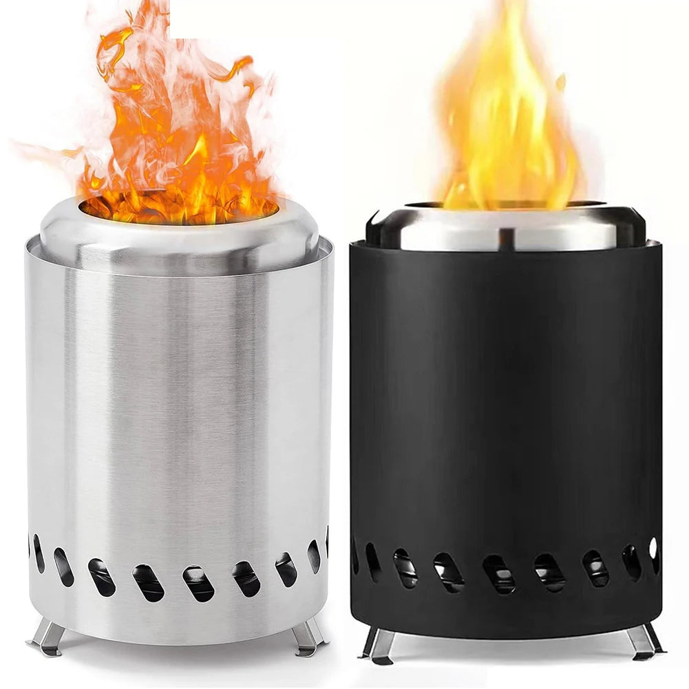 Beach Camp Smokeless Tabletop Fire Pit Stainless Steel Portable Mini Stove Mini Fire Pit Wood Burning Or Pellet Fueled Portable Bonfire