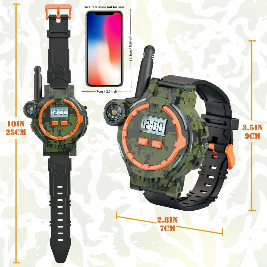 Beach Camp 2PCS Rechargeable Walkie Talkies for Kids, Two-Way Radio Walkie Talkie with Flashlight and Compass,200 Meter Transmission Range, Out