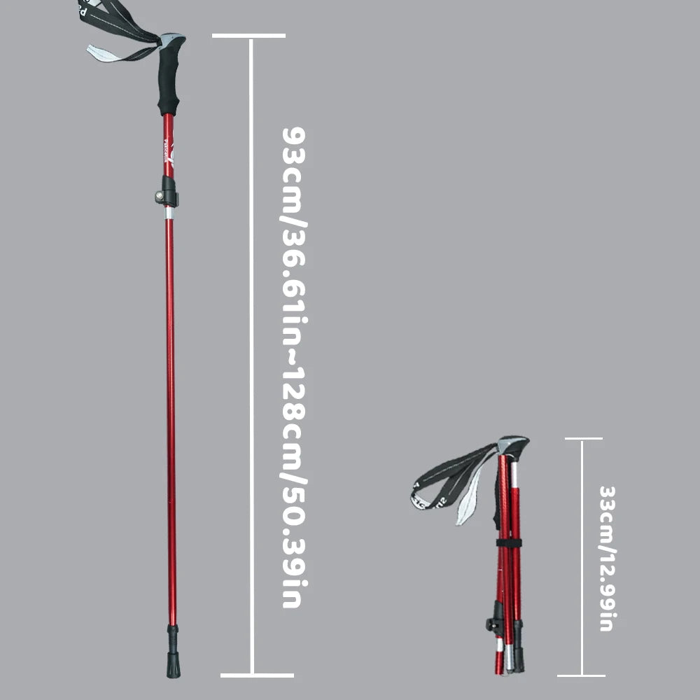 Hiking poles trekking poles hiking sticks collapsible hiking 1pc ultralight folding hiking sticks for adults, hiking gear