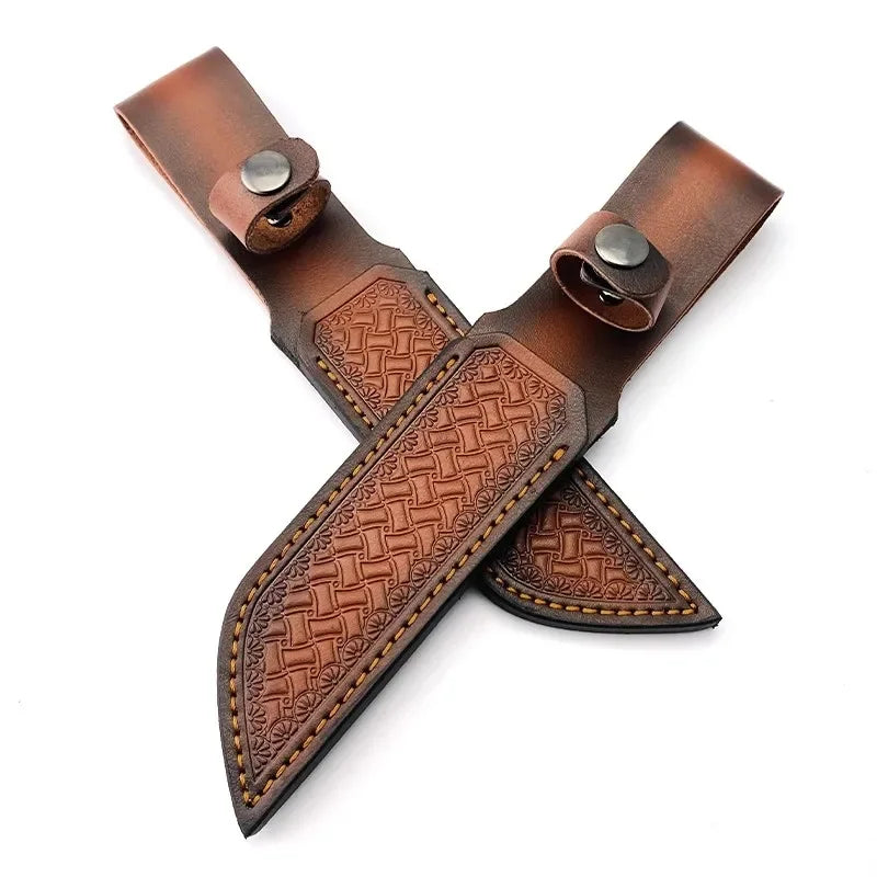 Beach Camp Hunting Sheath Fixed Blade Sheath Leather Knife Sheaths Knife Holster Leather Knife Sheath Brown