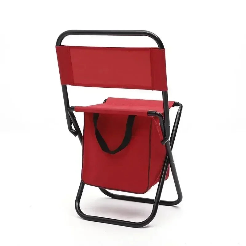 Portable Folding Camping Chair with Storage Box Outdoor Camping Chairs Beach Chairs Travel Leisure Picnic Seat with Storage