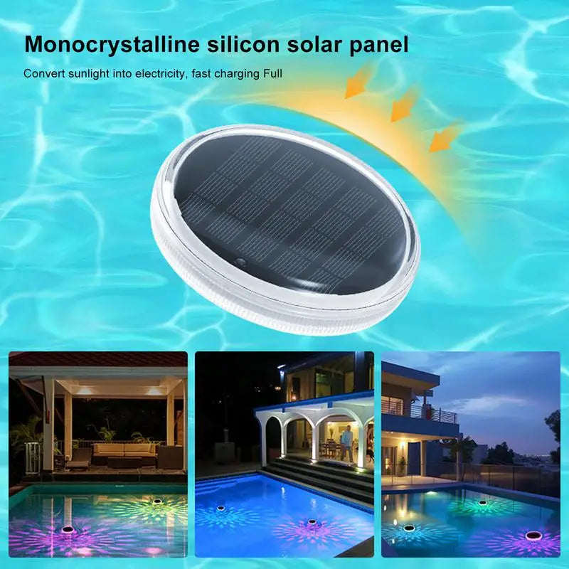 Beach Camp Solar Floating Pool Lights Floating Light IP68 Waterproof Colorful 9 Lighting Changing Lamp With 3 Timing Mode Pool Decoration