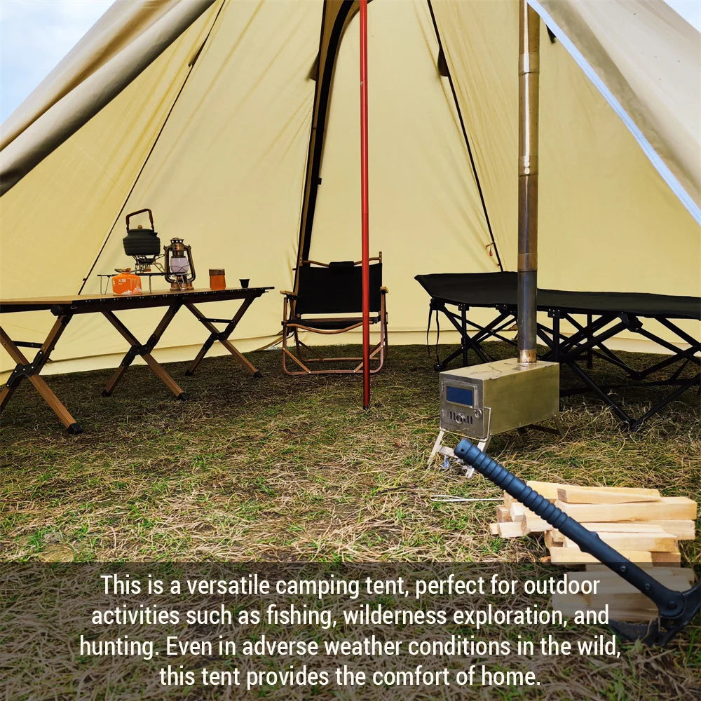 Beach Camp 4-6 People Tipi Hot Tent with Stove Jack 400PRO Camping Pyramid Teepee Tent for Camping Backpacking Hiking