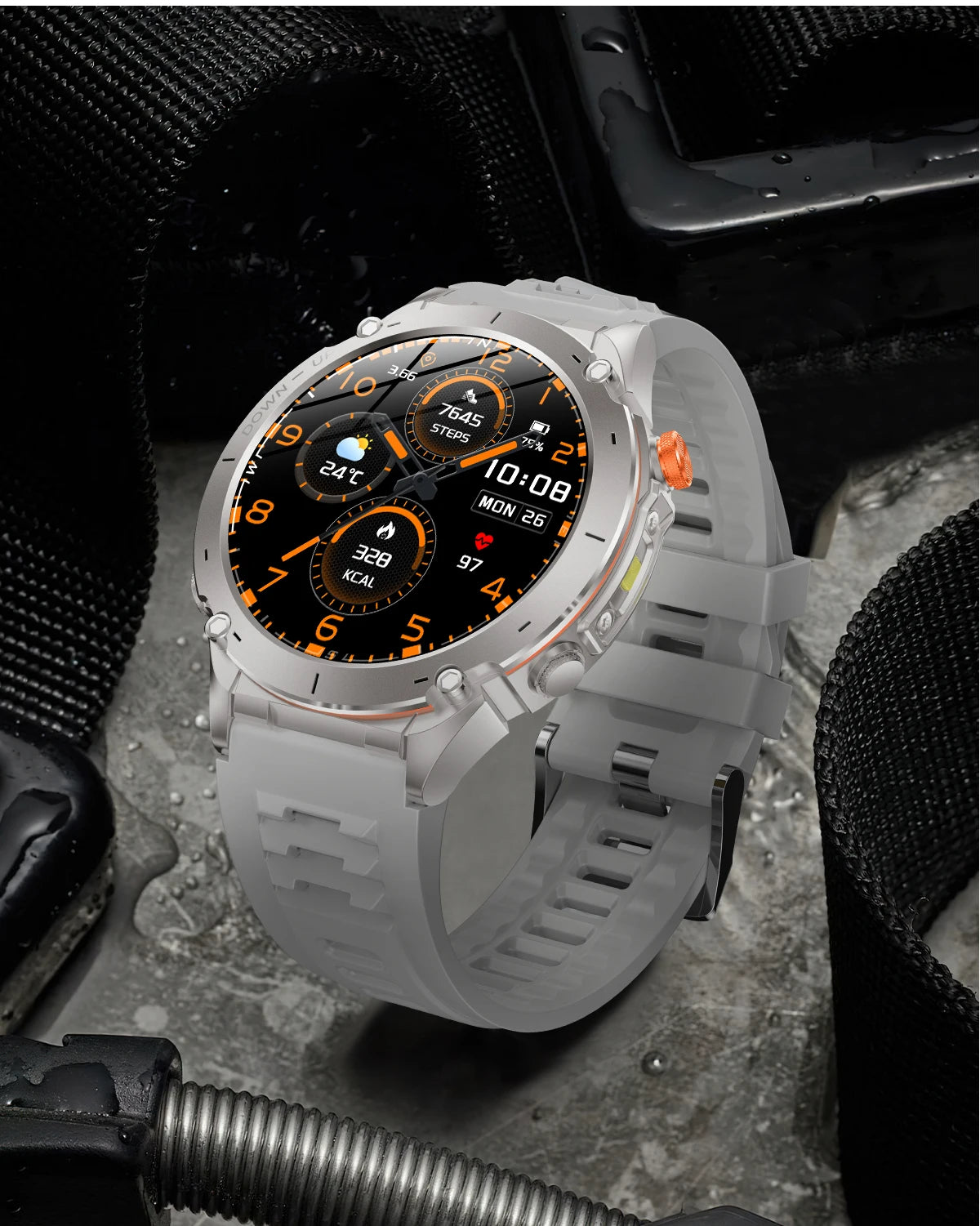 Beach Camp New GPS Smart Watch 1.43" Ultra HD Display Built-in GPS Compass 170 Sports Modes Voice Calling 10ATM Waterproof Smart Braceletes