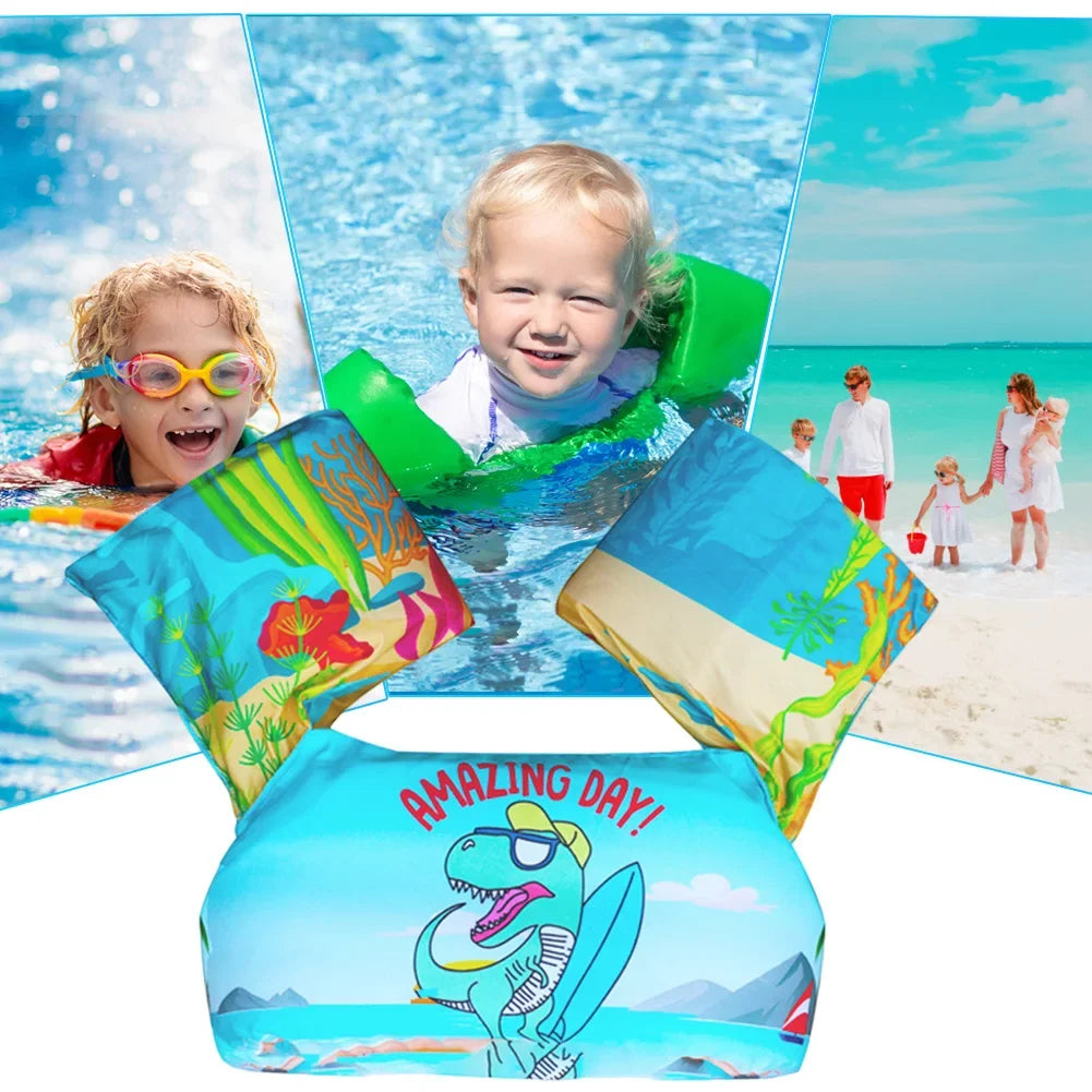 Beach Camp Kids Swimming Floats Ring Cartoon Swim Floating Armbands Buoy Cute Pool Float Rings for Kids Children for Baby Toddler Arm Float