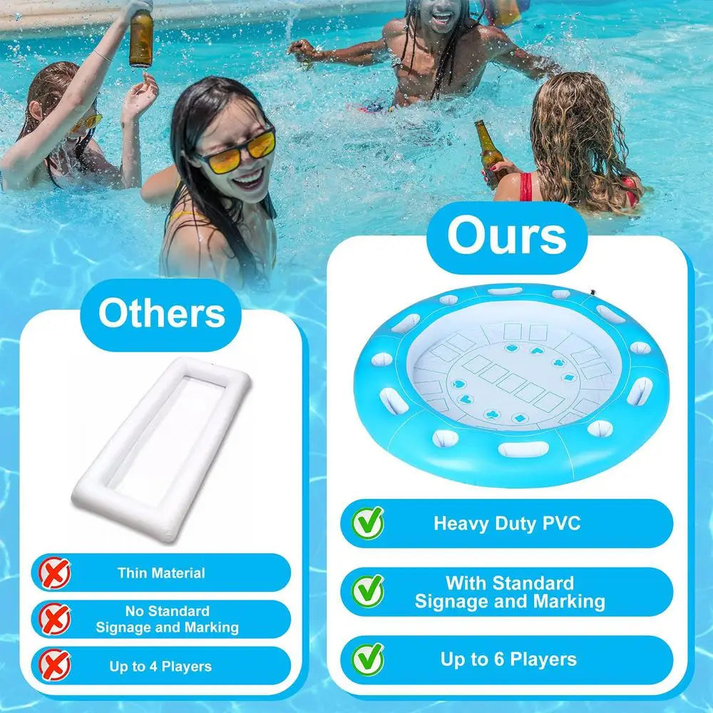 Pool Floating Table Inflatable Swim Bar For Adults Foldable Pool Game Table Food Drinks Holder For Beach Lake Cruise Camping