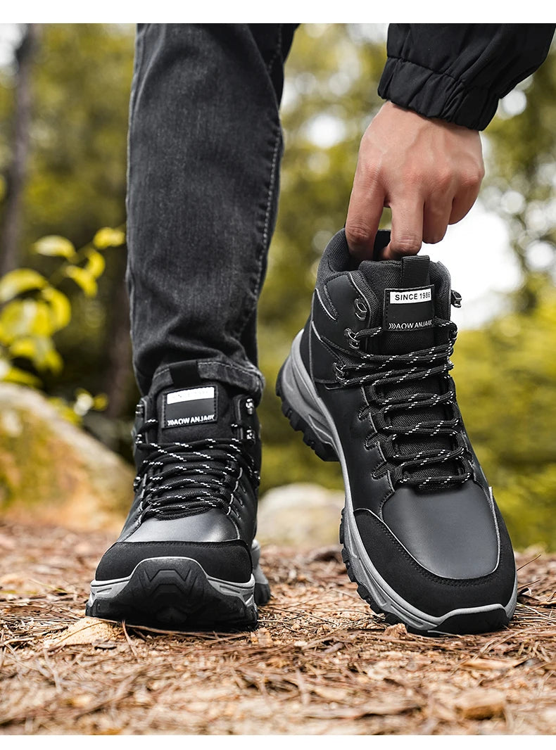 Beach Camp High top boots casual fashion comfortable casual boots anti slip thick sole height increasing versatile high top workwear boots