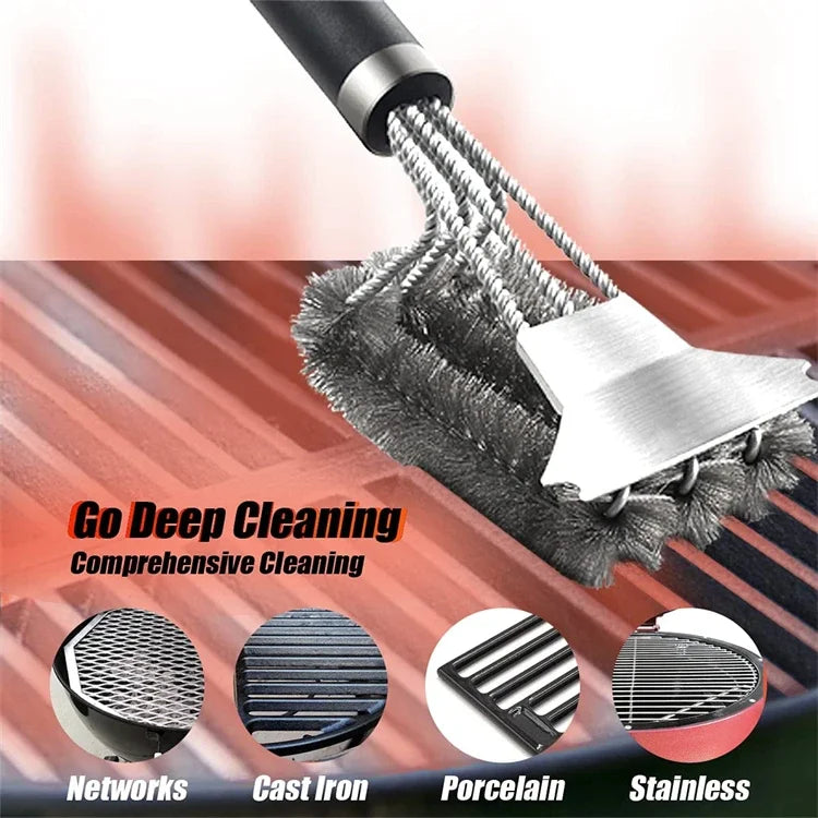 Grill Brush - Bristle Free BBQ Grill Brush - Rust Resistant Stainless Steel Barbecue Cleaner - Great Grilling Accessories