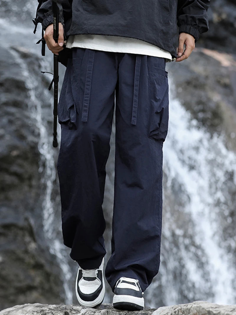 Beach Camp Hiking Pants Men Spring Summer Waterproof Lightweight Quick Dry Breathable Cargo Pants with Multi-Pockets Cooling Thin Trousers