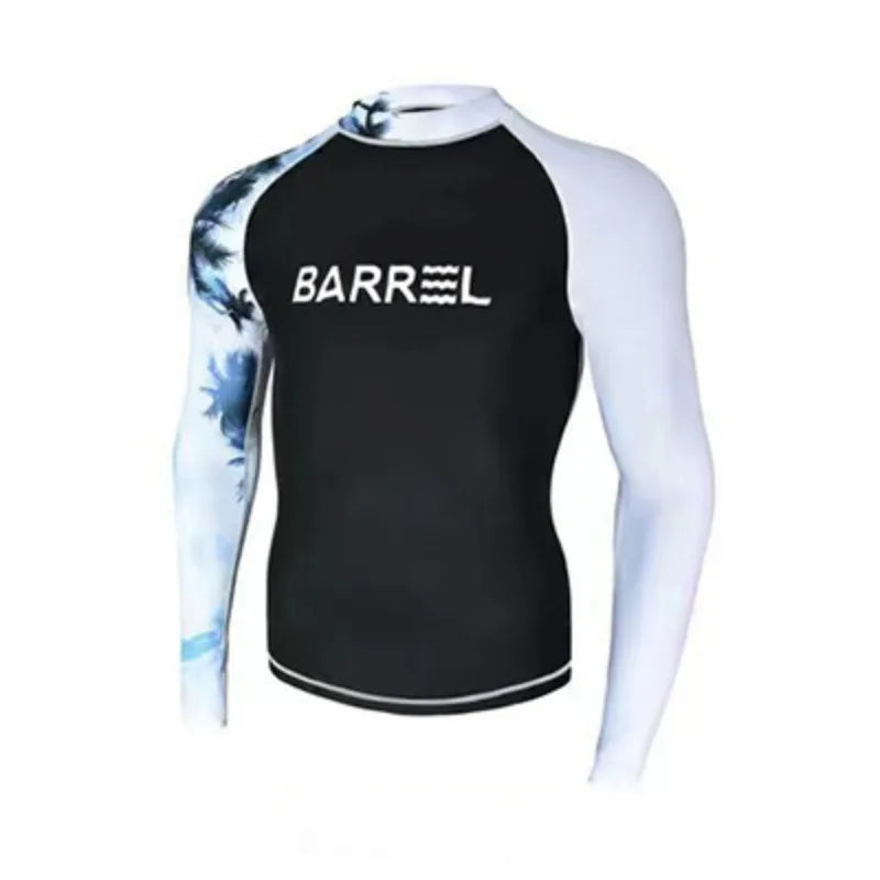 Beach Camp Rash Guard Diving Suit for Men Swimsuit Long Sleeved Sunscreen Quick Drying Rash Guard Surfing Suit Snorkeling Set Bathing Suit