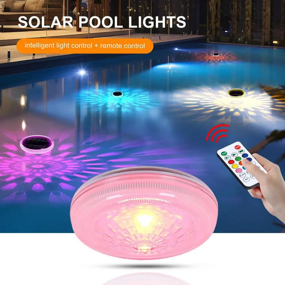 Beach Camp Solar Floating Pool Lights Floating Light IP68 Waterproof Colorful 9 Lighting Changing Lamp With 3 Timing Mode Pool Decoration