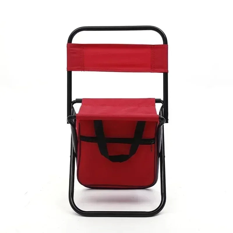 Portable Folding Camping Chair with Storage Box Outdoor Camping Chairs Beach Chairs Travel Leisure Picnic Seat with Storage