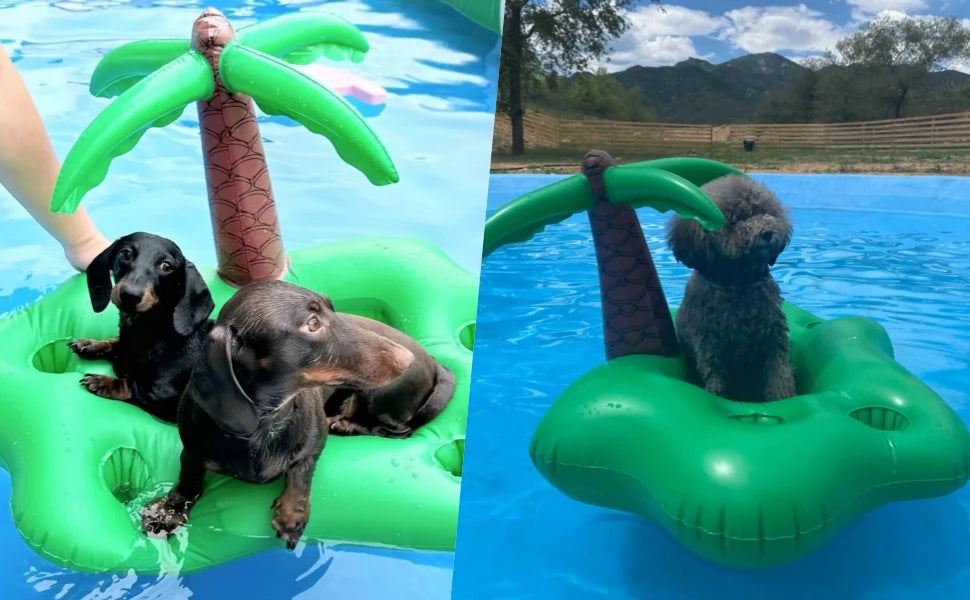 Beach Camp Dog Pool Float Inflatable Multi-role PVC Resistant Durable Comfort Pet Water Float for Summer Courtyard Dog Swim Pool Float Toys