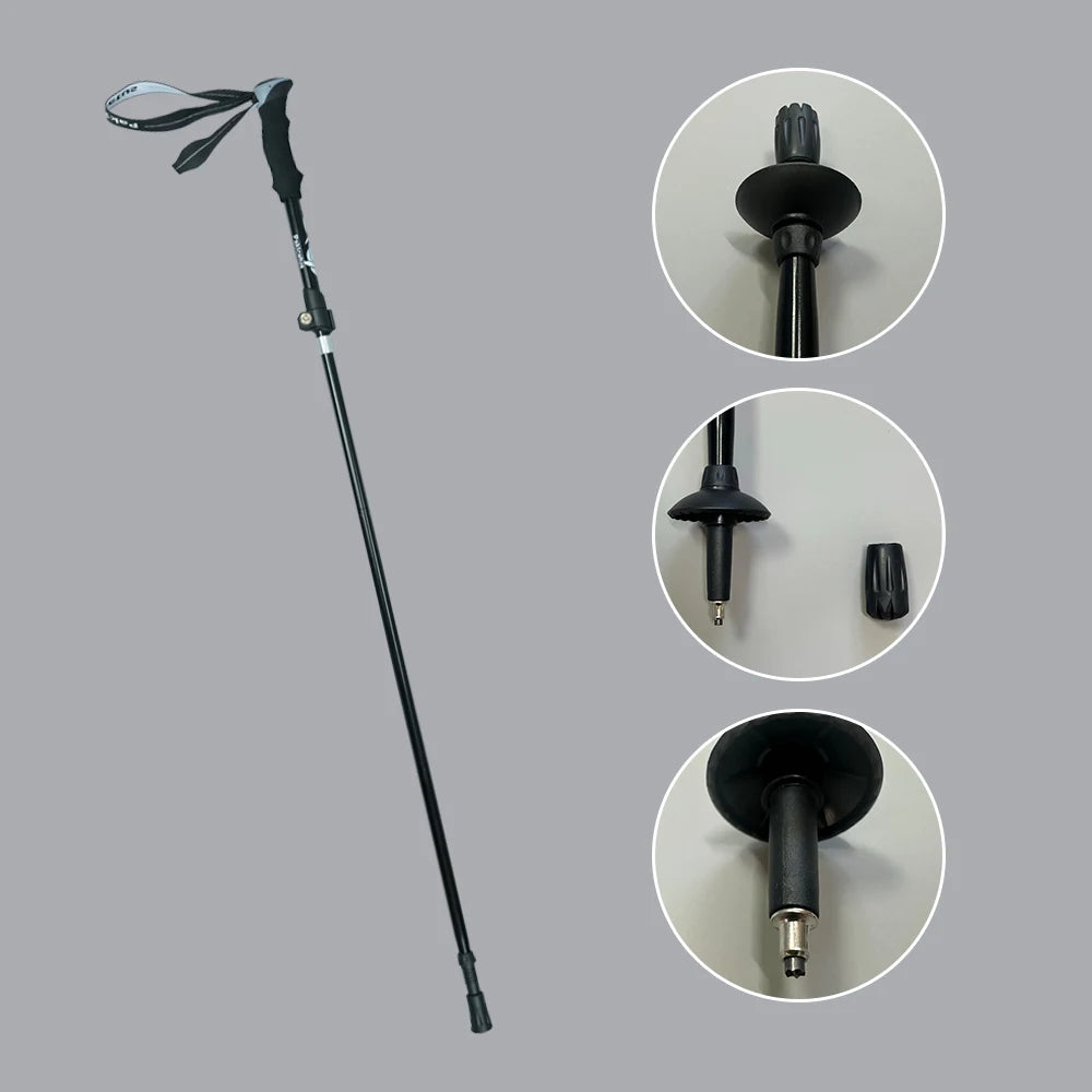 Hiking poles trekking poles hiking sticks collapsible hiking 1pc ultralight folding hiking sticks for adults, hiking gear