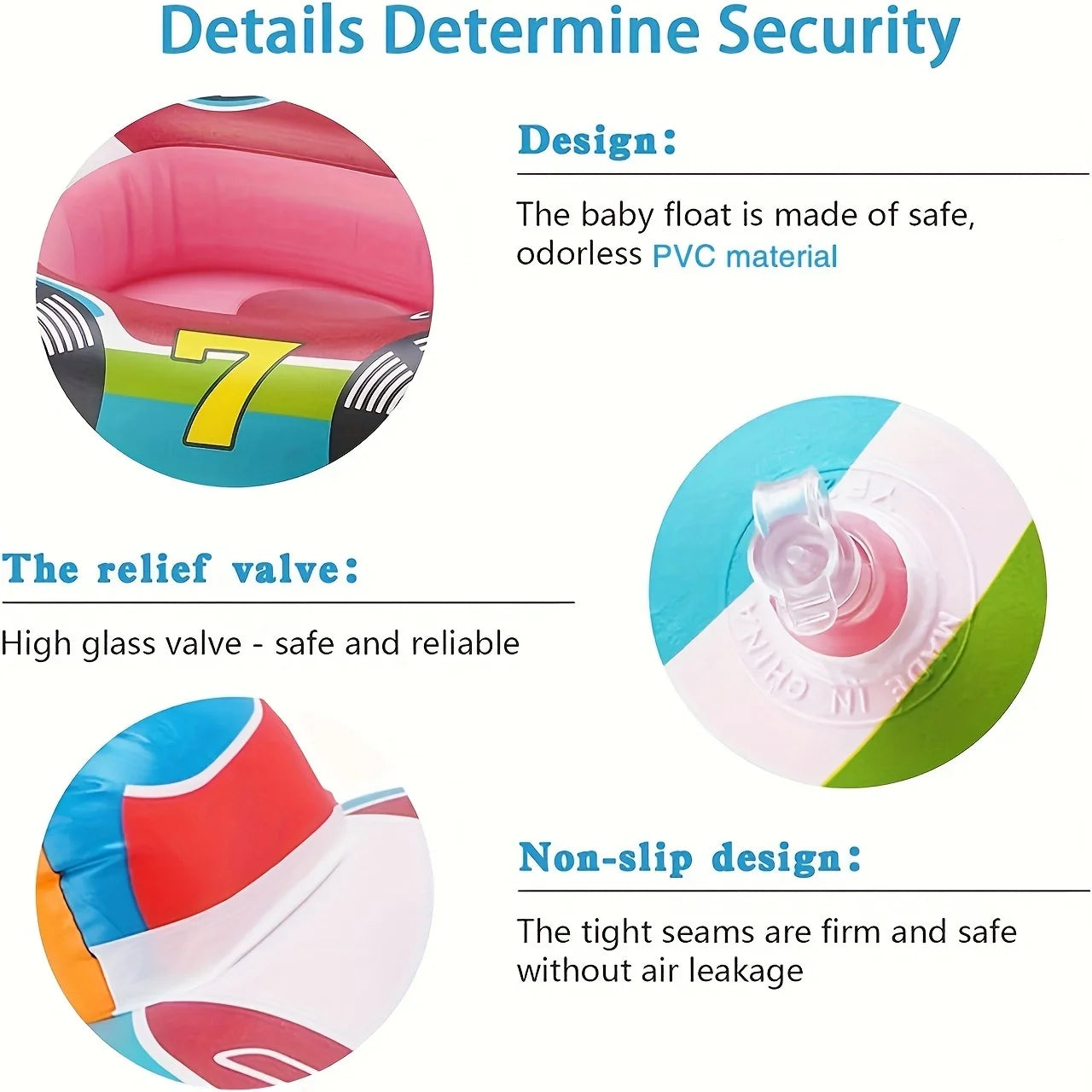 Beach Camp Baby Inflatable Pool Float Swimming Float Boat with Steering Wheel Horn for Kids Toddlers Age 1-4 Boys Girls