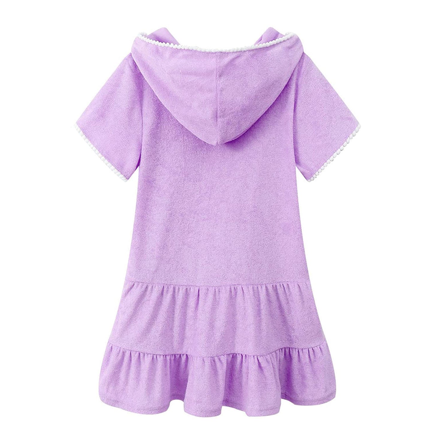 Beach Camp 3-11 Years Little Girls Swim Cover Up Kids Swimsuit Coverup Beach Bathing Suit Hooded Bathrobe Absorbent Terry Beach Dress New