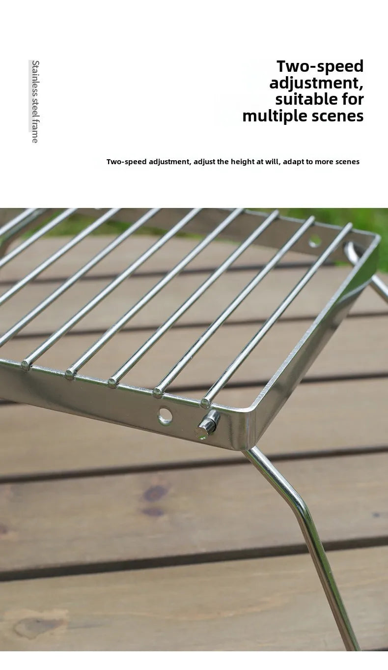 Folding Campfire Grill Stainless Steel Portable Multifunctional High Temperature Corrosion Resistance Outdoor Camping