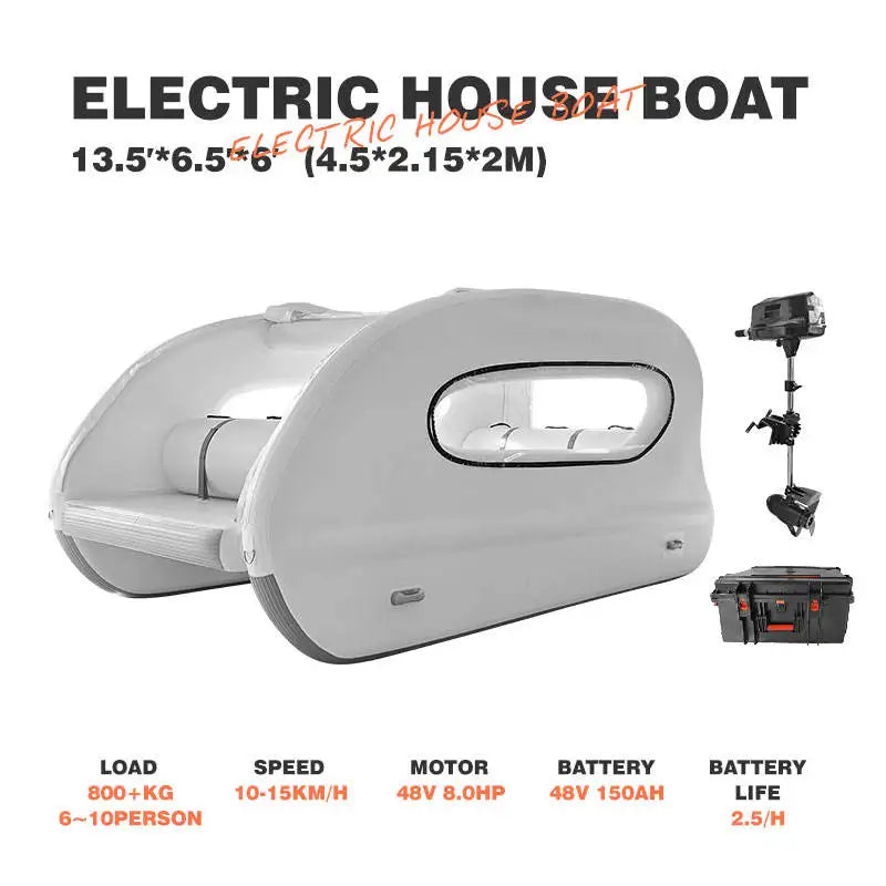 Beach Camp Portable Floating Water Platform Pontoon Houseboat All-Electric Solar Powered Boat Zero-Emission Pontoon Fishing Boat For Water