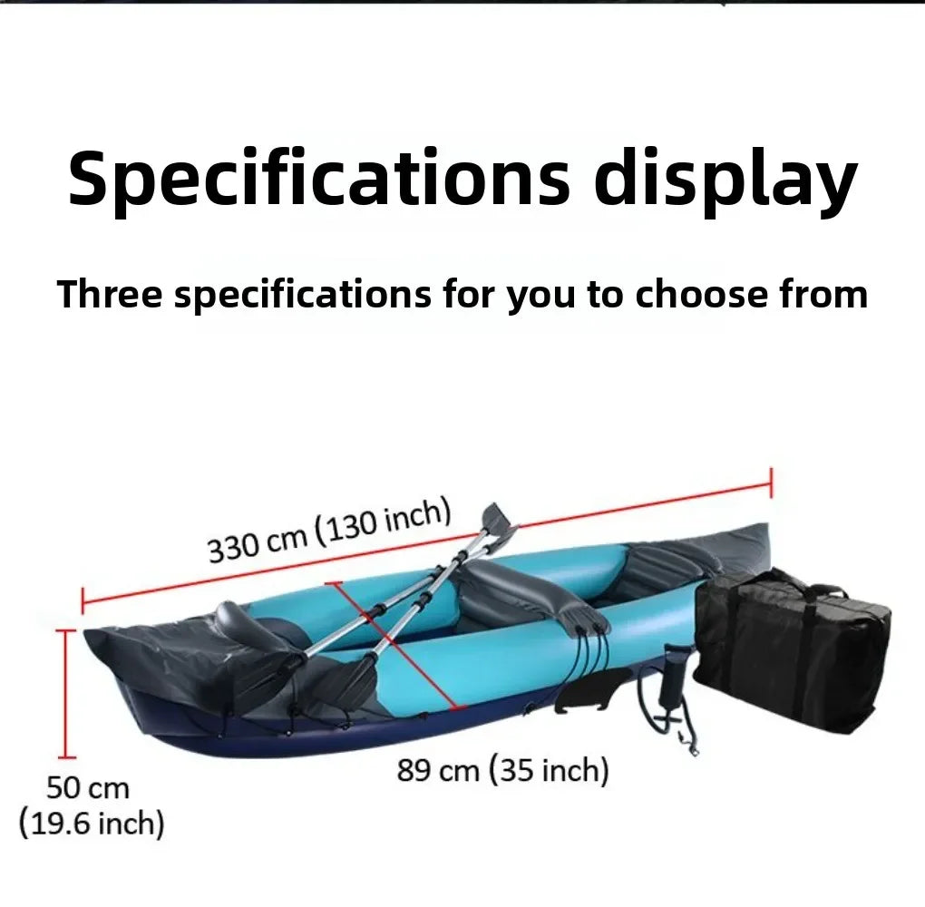 Beach Camp Single Kayak Inflatable B oat Wear-resistant Assault Boat Double Fishing Bo at Thickened Rubber Boat Folding Canoe Rafting