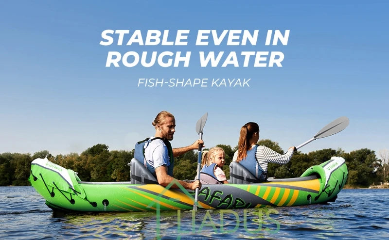 Beach Camp Inflatable Kayak with Sunshade Inflatable Fishing Boat Thickened and Wear-resistant for Adults PVC Rowing Kayak for Water Sports