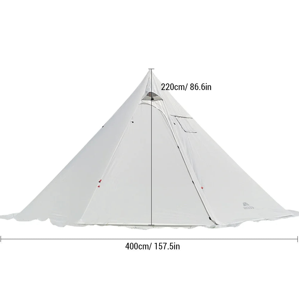 Beach Camp 4-6 People Tipi Hot Tent with Stove Jack 400PRO Camping Pyramid Teepee Tent for Camping Backpacking Hiking