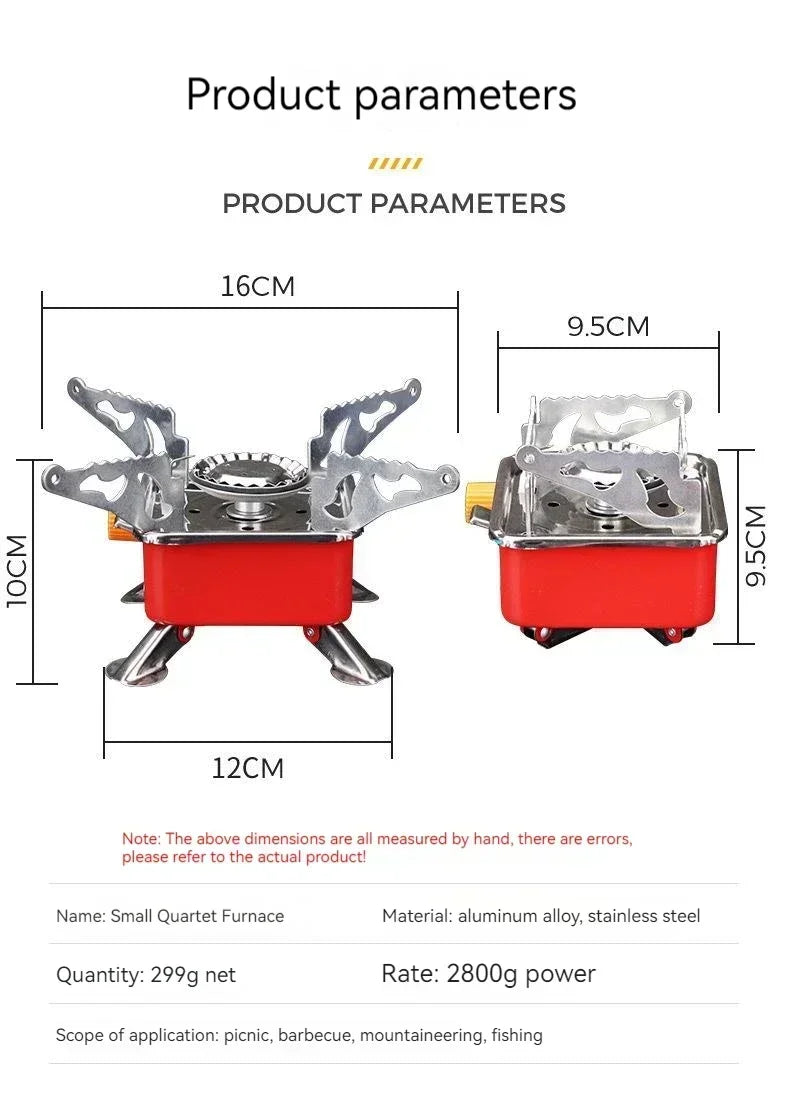 Portable Camping Gas Stove Mini Burner Cooker Foldable Windproof Cassette Stove Burner Hiking Picnic Cookware Barbecue BBQ