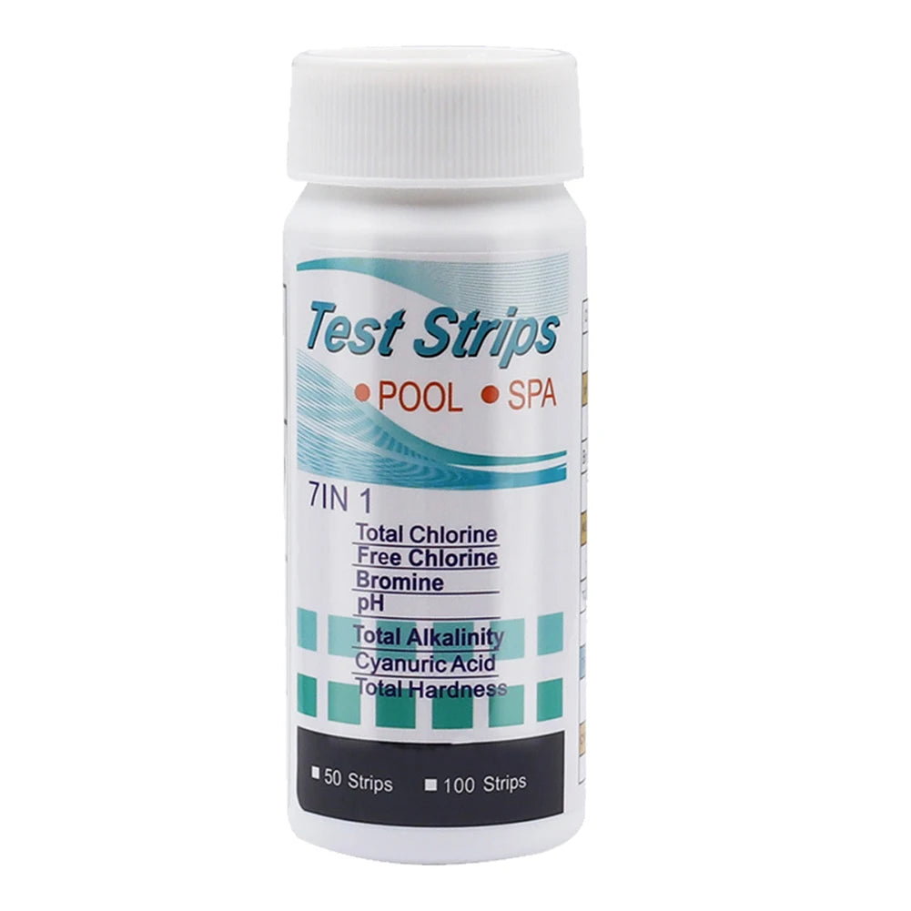 7 in 1 Swimming Pool PH Test Paper Multipurpose Chlorine/PH/Hardness/Bromine Test Strips Swimming Pool Water Tester Paper