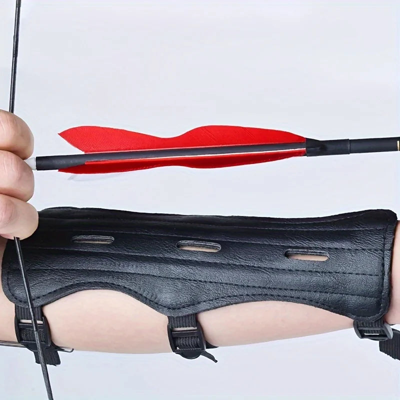 Beach Camp Leather Archery Equipment Arm Guard Protection Forearm Safe Adjustable Bow Arrow Hunting