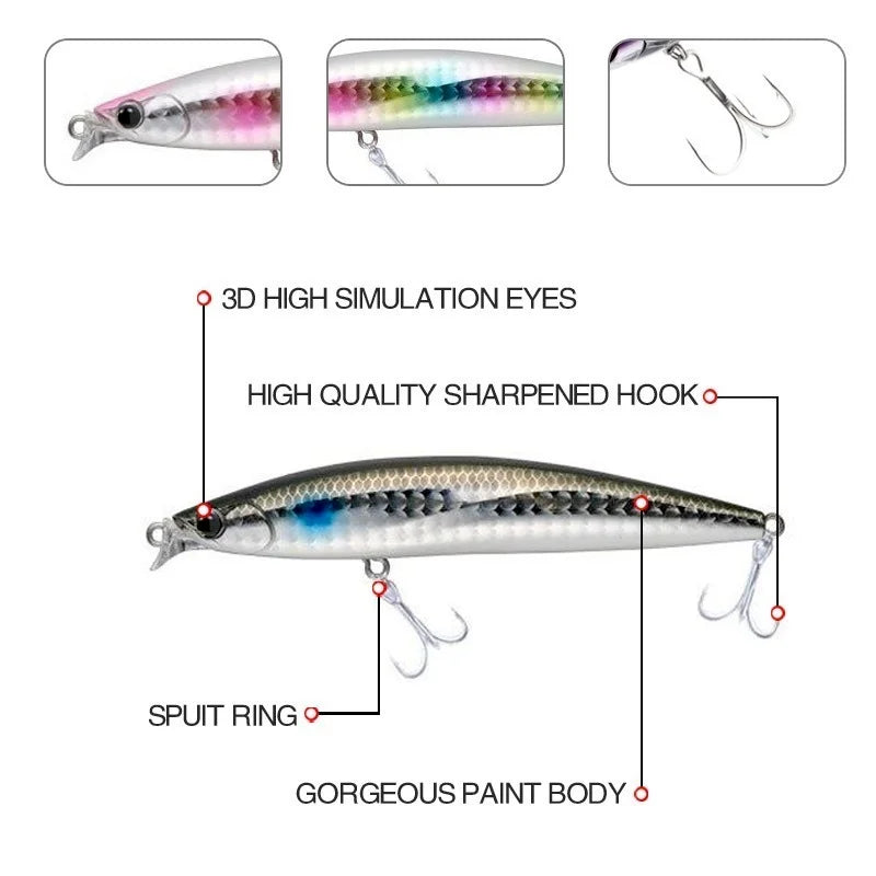 Minnow Fishing Lure Floating Artificial Lures Minnow Profession Hard Bait Saltwater Pesca Fishing Tackle