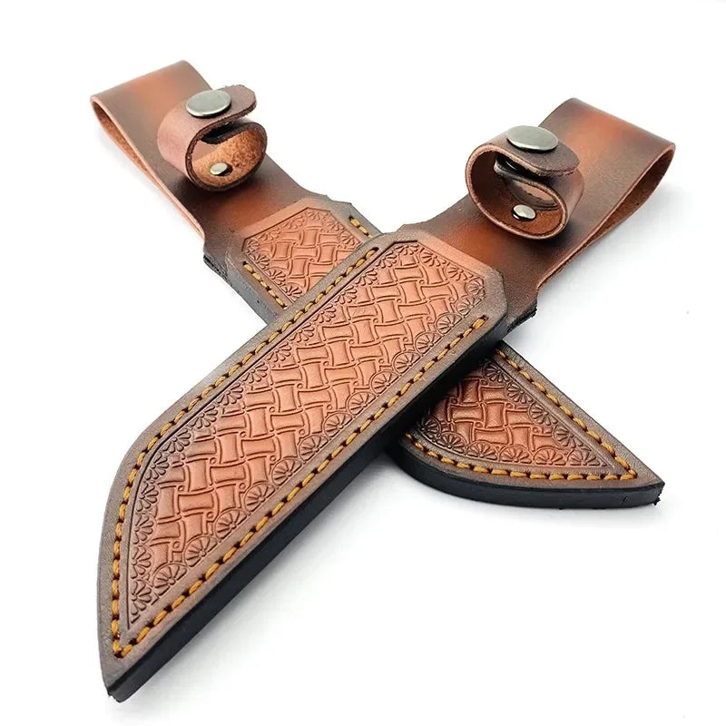 Beach Camp Hunting Sheath Fixed Blade Sheath Leather Knife Sheaths Knife Holster Leather Knife Sheath Brown