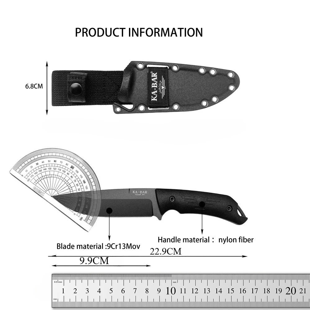 Beach Camp Straight Knife Nylon Fiber Handle Blade Wilderness Survival, Hunting, Combat, Cutting, Multi-functional Knives
