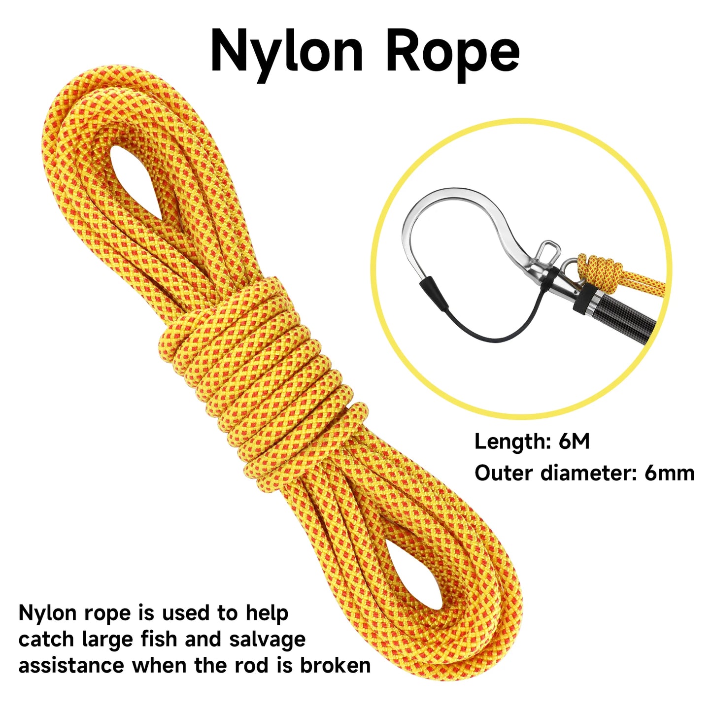 SANLIKE Double Hole Fishing Spear Hook with 1/2 UNC Stainless Steel Fish Gaff for Freshwater Saltwater Fishing Tool Accessories