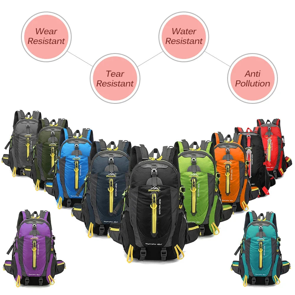 40L Hiking hiking backpack Waterproof traveling backpack Camping Hiking Laptop backpack Hiking supplies for men and women