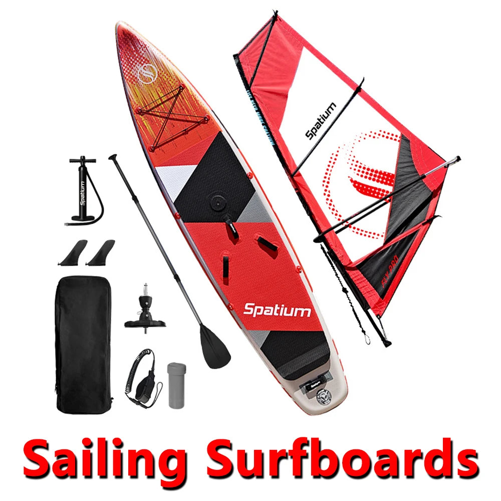 Beach Camp Water Surfing 2-in-1 Windsurf Sail with Sup Board Windsurfing for Smooth Sailing and Paddleboarding Inflatable Surfboard Sailing